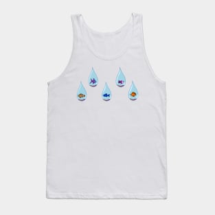 Fish in Rain Drops Tank Top